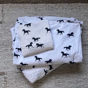 Emily and Merritt Potery Barn Horse Print Bedding Set